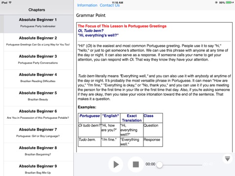 Learn Portuguese with Video for iPad screenshot 4