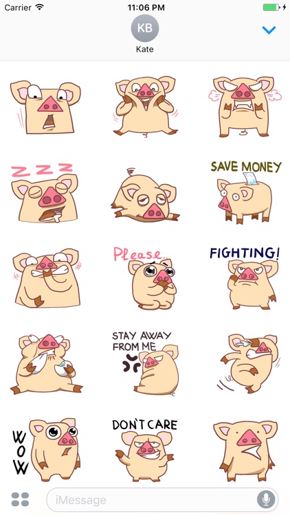 Mon - The Funny Stupid Pig English Sticker