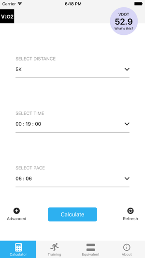 VDOT Running Calculator