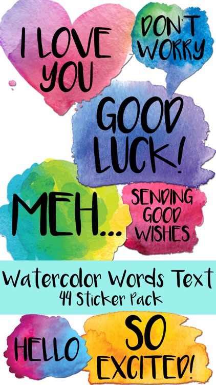 Watercolor Words Text Sticker Pack