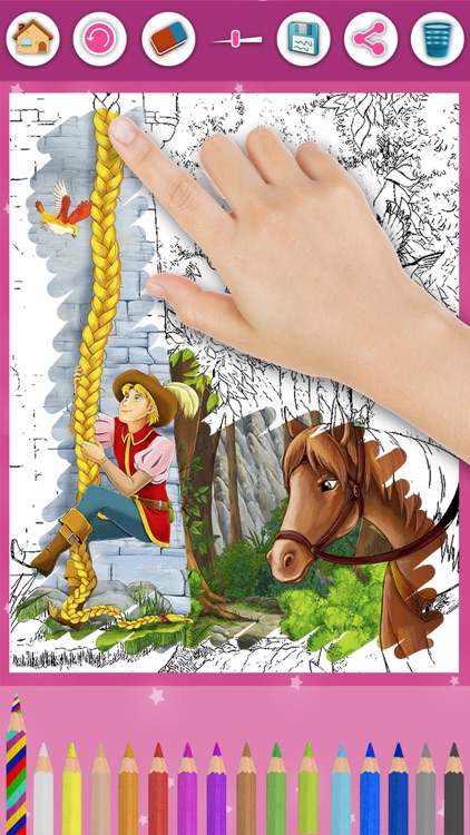 Rapunzel - Magic Princess Kids Coloring Pages Game screenshot-4