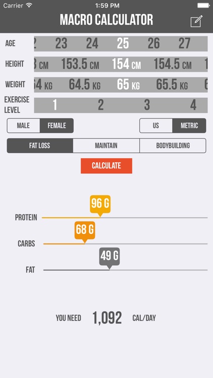 Macro Calculator - Mifflin-St Jeor Formula screenshot-4