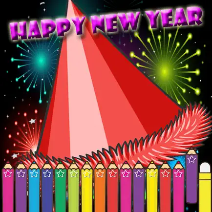 Happy New Year Coloring for kids and Preschool Cheats