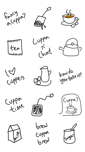 Cuppa sticker - tea UK drink stickers for iMessage(圖2)-速報App