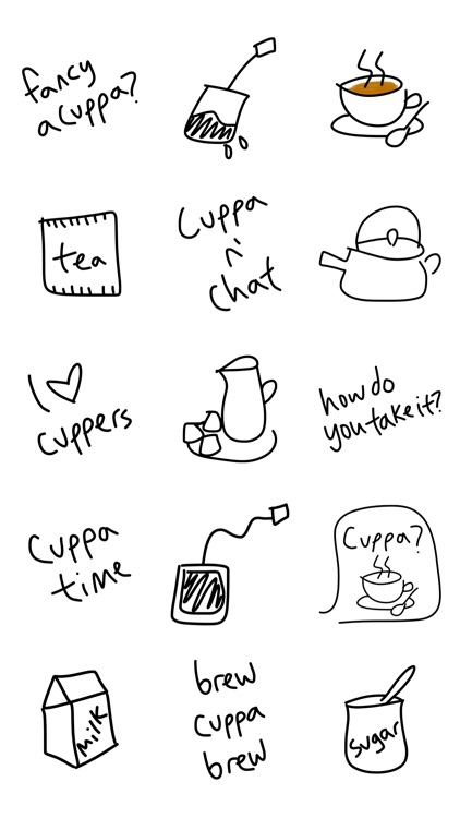 Cuppa sticker - tea UK drink stickers for iMessage