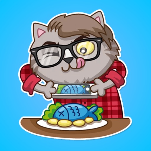 Hipster Cat Life Stickers icon