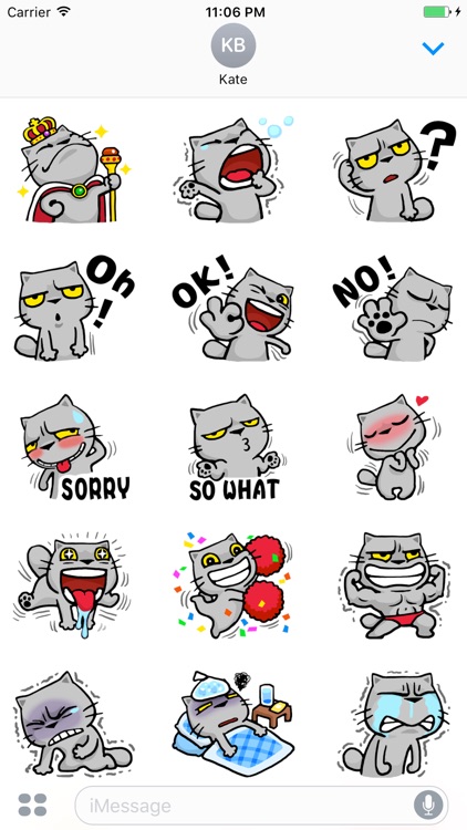 Snubbs The Grey Cool Cat Sticker 2