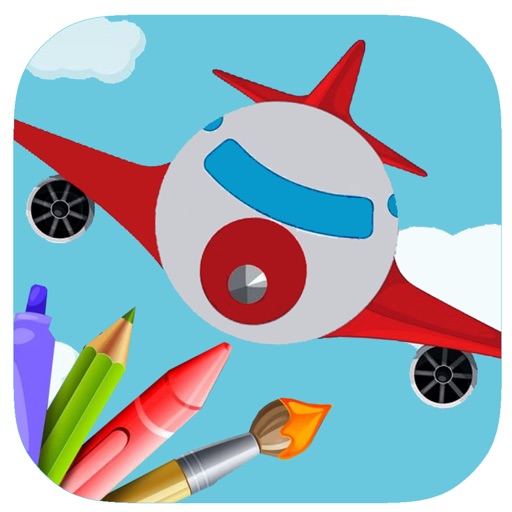 Monster Airplane Coloring Book Game For Kids Icon