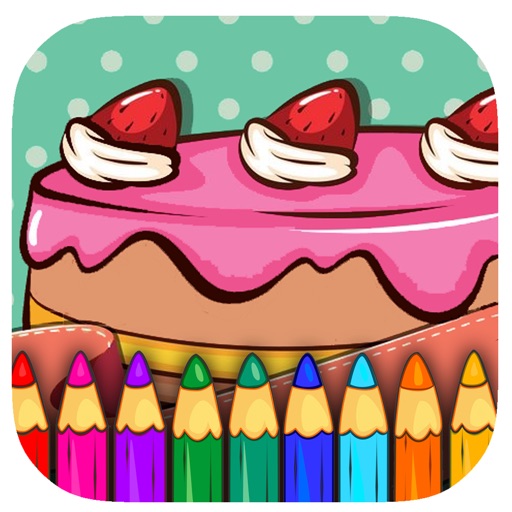 Cakes Coloring Book For Kids And Preschool Icon