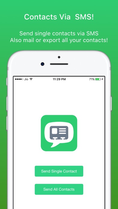 Contacts Via SMS: Send Contacts by SMS Screenshot 1