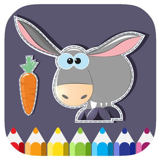 Donkeys Coloring Book For Kids And Preschool Icon