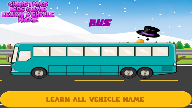 Christmas Kids  Game Learn Vehicle Name