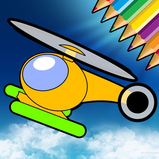 Helicopter Coloring Book - Learn Painting Plane