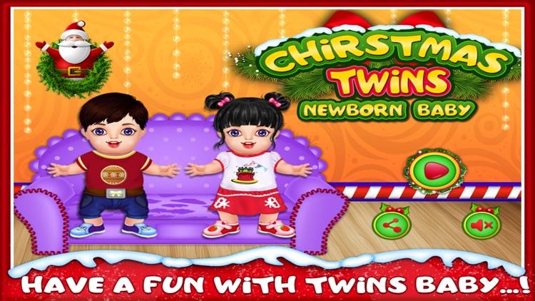 Free Christmas Twins NewBorn Baby Game for kids