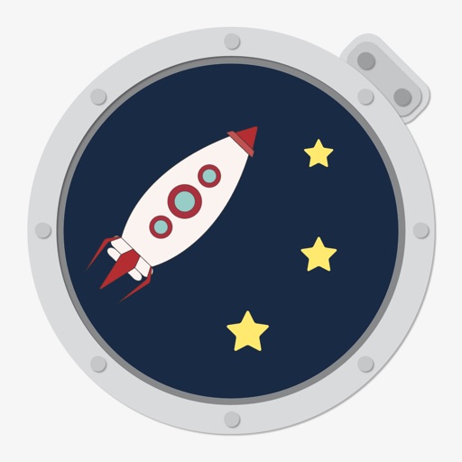Cosmonaut Cartoon Rocket Ufo Odyssey through Space Icon