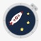 Cosmonaut Cartoon Rocket Ufo Odyssey through Space
