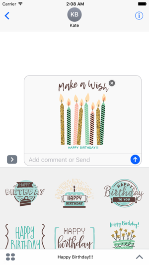 Wishing you a Happy Birthday Stickers fo