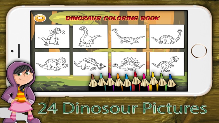 Dinosaur children coloring book : Best 24 pages screenshot-3