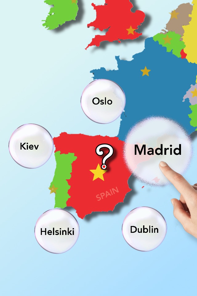 EUROPE Bubbles: Countries and Capital Cities Quiz screenshot 2