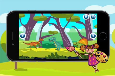 Dinosaur Park Coloring Book Kids Game screenshot 2