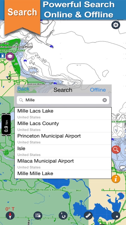 Mille Lacs offline GPS chart for lake & park trail screenshot-3