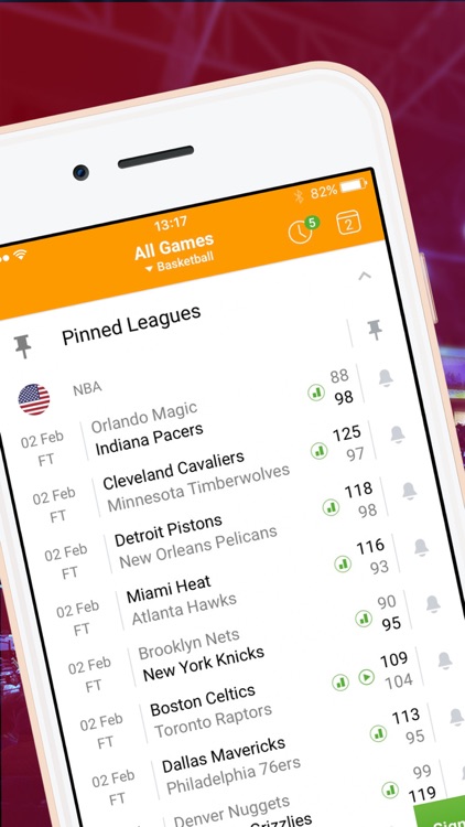 Live-Score app for NBA 2016-17