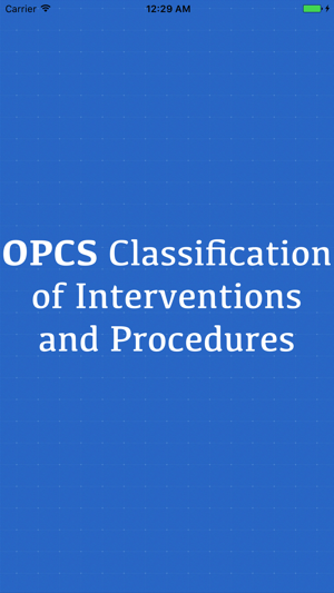 OPCS Classification of Interventions and