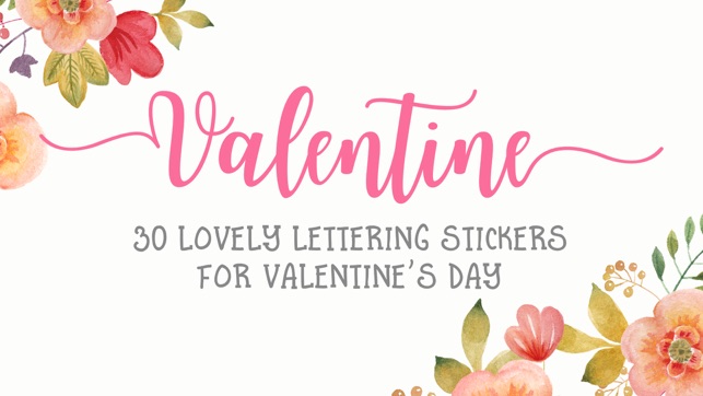 Valentine's Day Lettering Stickers