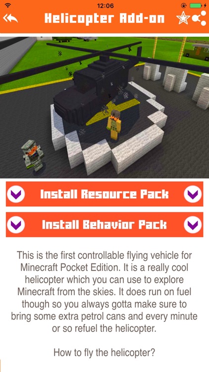 Helicopter Addons for Minecraft Pocket Edition PE
