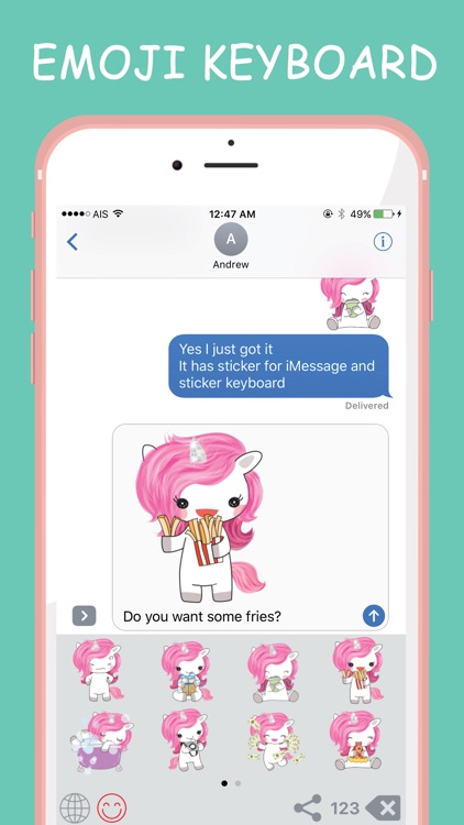 Unicorn Sticker Emoji Keyboard screenshot-3