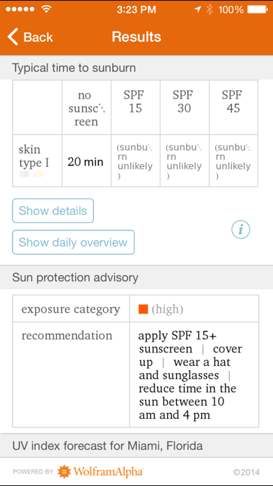 Wolfram Sun Exposure Reference App Screenshot 3