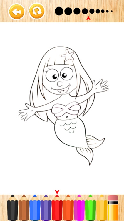 Mermaid in ocean coloring book for kids games