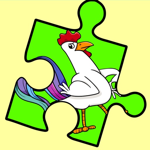 Crazy Chicken Jigsaw Puzzle for Kids Icon