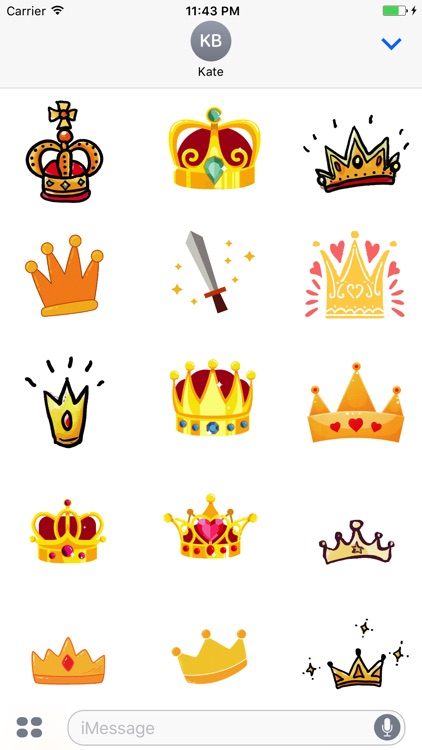 Animated Cute Crown Stickers