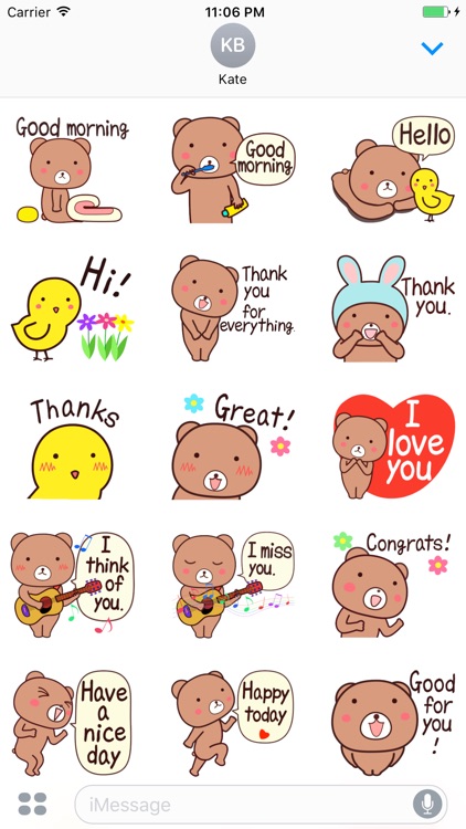 Koby The Bear Expression Stickers