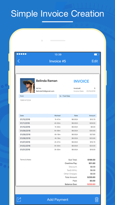 Hours Keeper Pro - Time Tracking, Timesheet & Billing Screenshot 3