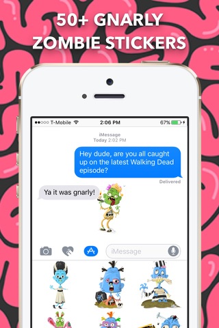 Zombie Stickers: Undead Sticker Pack for iMessage screenshot 2