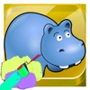 Hippo Animals Coloring Book - Learn To Draw