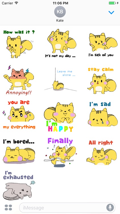 Daily Life Of Yellow Squirrel Englsh Sticker
