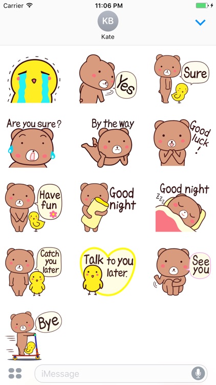 Koby The Bear Expression Stickers