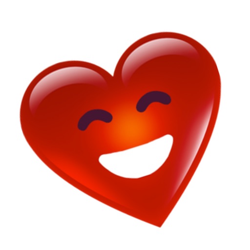 3D Heart Face Happy San Valentine’s Day Stickers Icon