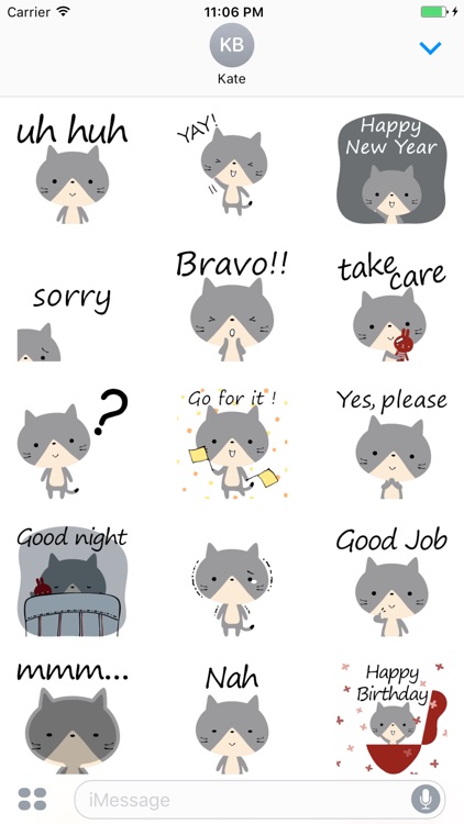 Emilio The Cute Kitten Animated English Stickers