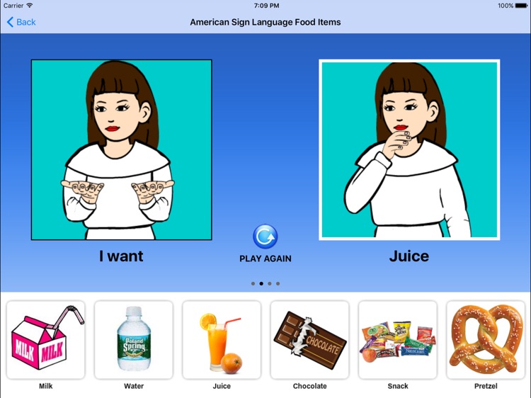 American Sign Language Food Items