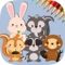 Cute Squirrel & Rabbit - Game coloring book for me