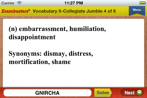 SAT Prep Verbal Flashcards Vocabulary Exambusters screenshot 2