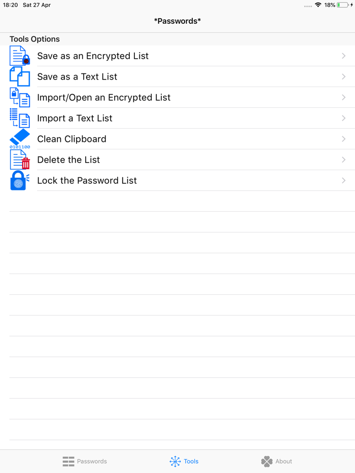Passwords Select  Paste