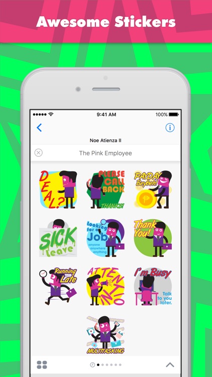 The Pink Employee stickers by Abu Atienza