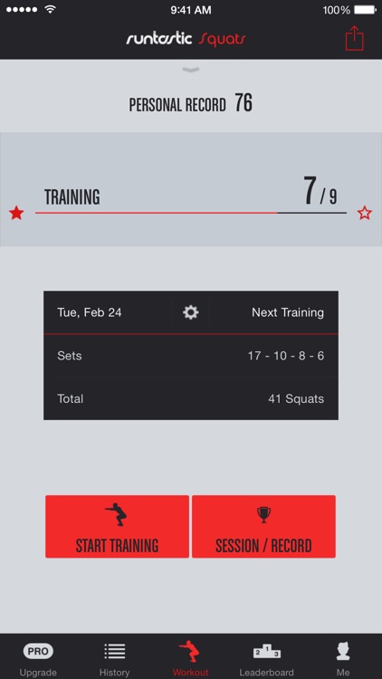 Runtastic Squats – Workouts, Trainer & Counter