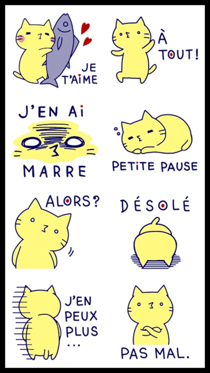 French Cat 2 Stickers