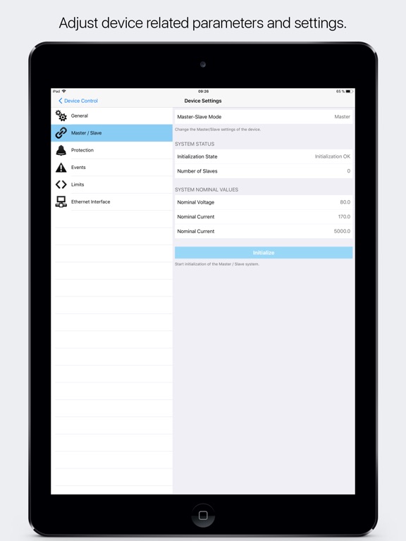 iPad Image of Power Control